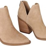 Womens Ankle Boots Slip on Cutout Pointed Toe Snakeskin Chunky Stacked Mid Heel Booties Brown Ethylene Vinyl Acetate sole With 1.7 inch - 4.5cm thick sole that provides ultimate support and comfort to your feet. Rebound sole is lightweight and compression resistant, providing superior stability and shock absorption.