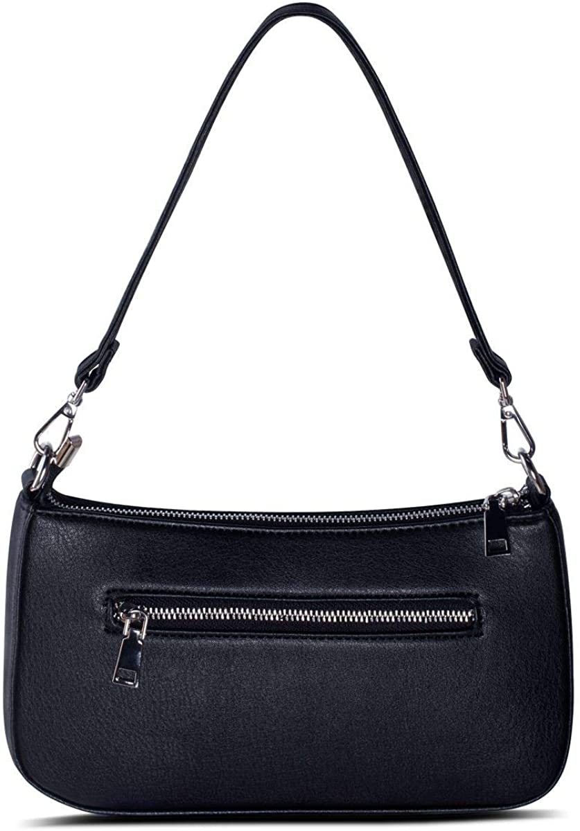 Small Shoulder bag with 2 Removable Straps Cross Body Clutch Purse Handbag for Women Black Tailored pleating and a thin chain strap dress up this classic evening clutch. <ul> <li>chain strap, 17¾" drop.</li> <li>top cuff closure.</li> <li>satin.</li> <li>interior credit card pocket.</li> <li>4⅛Hx10⅛Wx1½"D.</li> <li>imported.</li> </ul>