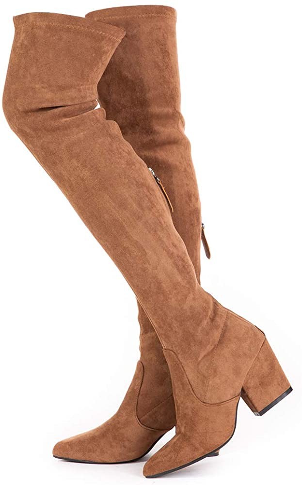 Women Boots Winter Over Knee Long Boots Fashion Boots Heels Autumn Quality Suede Comfort Square Heels