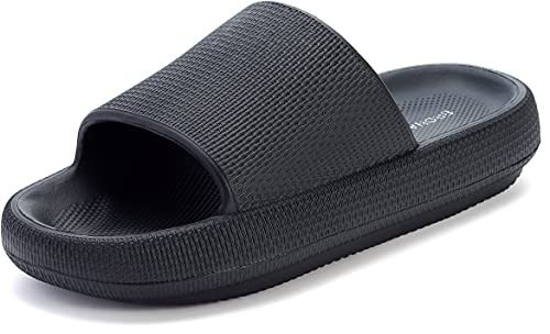 NICOLE Cloud Slippers for Women and Men | Shower Slippers Bathroom Sandals | Extremely Comfy | Cushioned Thick Sole Ethylene Vinyl Acetate sole With 1.7 inch - 4.5cm thick sole that provides ultimate support and comfort to your feet. Rebound sole is lightweight and compression resistant, providing superior stability and shock absorption.