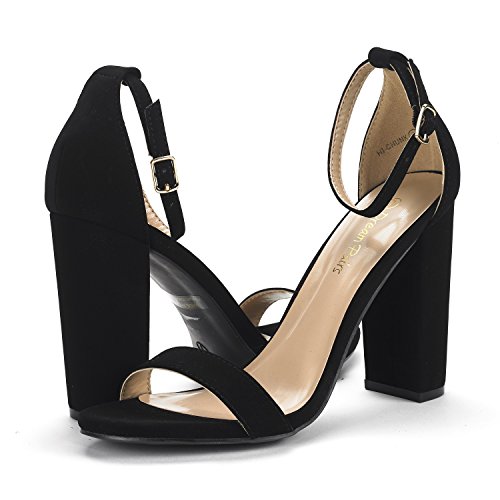 NICOLE PAIRS Women's Hi-Chunk High Heel Pump Sandals Imported Rubber sole Buckle at ankle closure.