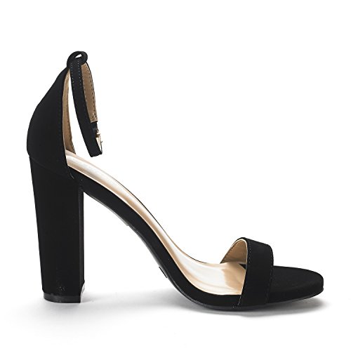 NICOLE PAIRS Women's Hi-Chunk High Heel Pump Sandals Imported Rubber sole Buckle at ankle closure.