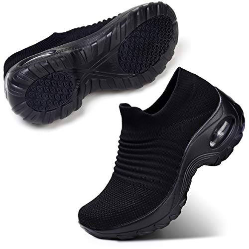 Slip On Breathe Mesh Walking Shoes Women Fashion Sneakers Comfort Wedge Platform Loafers Ethylene Vinyl Acetate sole With 1.7 inch - 4.5cm thick sole that provides ultimate support and comfort to your feet. Rebound sole is lightweight and compression resistant, providing superior stability and shock absorption.
