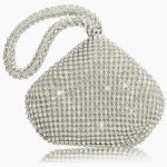 Inc Doris Sparkle Mesh Pouch Clutch Bag Silver