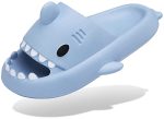 Men's and Women's Shark Slides Cloud Slippers Summer Novelty Open Toe Slide Sandals Anti-Slip Beach Pool Shower Shoes with Cushioned Thick Sole
