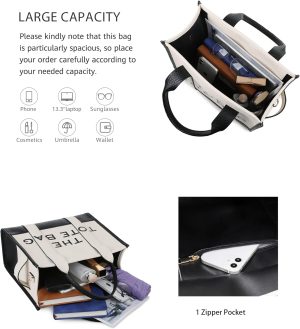 The Tote Bag for Women, PU Leather Tote Bag, Shoulder, Crossbody, or Handheld Bag for School, Office, Travel (10.6X13X6.3in) <div class="a-expander-content a-expander-partial-collapse-content" style="padding-bottom: 20px;" aria-expanded="false"> <h3 class="product-facts-title">Product details</h3> <div class="a-fixed-left-grid product-facts-detail"> <div class="a-fixed-left-grid-inner" style="padding-left: 140px;"> <div class="a-fixed-left-grid-col a-col-left" style="width: 140px; margin-left: -140px; float: left;"><span style="font-weight: 600;"> <span class="a-color-base">Fabric type</span> </span></div> <div class="a-fixed-left-grid-col a-col-right" style="padding-left: 6%; float: left;"><span style="font-weight: 400;"> <span class="a-color-base">Leather</span> </span></div> </div> </div> <div class="a-fixed-left-grid product-facts-detail"> <div class="a-fixed-left-grid-inner" style="padding-left: 140px;"> <div class="a-fixed-left-grid-col a-col-left" style="width: 140px; margin-left: -140px; float: left;"><span style="font-weight: 600;"> <span class="a-color-base">Origin</span> </span></div> <div class="a-fixed-left-grid-col a-col-right" style="padding-left: 6%; float: left;"><span style="font-weight: 400;"> <span class="a-color-base">Imported</span> </span></div> </div> </div> <div class="a-fixed-left-grid product-facts-detail"> <div class="a-fixed-left-grid-inner" style="padding-left: 140px;"> <div class="a-fixed-left-grid-col a-col-left" style="width: 140px; margin-left: -140px; float: left;"><span style="font-weight: 600;"> <span class="a-color-base">Closure type</span> </span></div> <div class="a-fixed-left-grid-col a-col-right" style="padding-left: 6%; float: left;"><span style="font-weight: 400;"> <span class="a-color-base">Zipper</span> </span></div> </div> </div> <div class="a-fixed-left-grid product-facts-detail"> <div class="a-fixed-left-grid-inner" style="padding-left: 140px;"> <div class="a-fixed-left-grid-col a-col-left" style="width: 140px; margin-left: -140px; float: left;"><span style="font-weight: 600;"> <span class="a-color-base">Lining</span> </span></div> <div class="a-fixed-left-grid-col a-col-right" style="padding-left: 6%; float: left;"><span style="font-weight: 400;"> <span class="a-color-base">Faux Leather</span> </span></div> </div> </div> <hr class="a-spacing-base a-spacing-top-base a-divider-normal" aria-hidden="true" /> <h3 class="product-facts-title">About this item</h3> <ul class="a-unordered-list a-vertical a-spacing-small"> <li><span class="a-list-item a-size-base a-color-base">💗【𝐋𝐚𝐫𝐠𝐞 𝐂𝐚𝐩𝐚𝐜𝐢𝐭𝐲】Tote bag for women size: 33*16*27cm/13*6.3*10.6in (L*W*H), large capacity, easy to carry ipad, books, phones, wallets, cosmetics, glasses, keys and other daily necessities.</span></li> </ul> <ul class="a-unordered-list a-vertical a-spacing-small"> <li><span class="a-list-item a-size-base a-color-base">💗【Removable and Adjustable Shoulder Strap】Designed with an adjustable and removable 120 cm/47 inch long shoulder strap, this women's crossbody bag has a crossbody function for hands-free use, and its construction allows it to stand upright while holding items in place.</span></li> </ul> <ul class="a-unordered-list a-vertical a-spacing-small"> <li><span class="a-list-item a-size-base a-color-base">💗【Zipper Closure】Leather tote bag designed with a main compartment with zipper closure, and a zip interior pocket.</span></li> </ul> <ul class="a-unordered-list a-vertical a-spacing-small"> <li><span class="a-list-item a-size-base a-color-base">💗【PU Leather】 Tote bag made of PU leather, waterproof and anti-scratch,designed with a main compartment with zipper closure, large capacity, and an inner patch pocket with zipper</span></li> </ul> <ul class="a-unordered-list a-vertical a-spacing-small"> <li><span class="a-list-item a-size-base a-color-base">💗【The perfect gift】The tote bag is perfect for shopping, parties, work, dates, vacations and other occasions. It can also be used as an ipad tote for yourself or a friend on important days like Christmas, Halloween, Valentine's Day, anniversaries, birthdays and more!</span></li> </ul> </div>