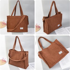 Vintage Casual Corduroy Tote Bags Women Hobo Crossbody Bag Purse for Women Travel Shoulder Bags Handbags Eco Bag <div class="a-expander-content a-expander-partial-collapse-content" style="padding-bottom: 20px;" aria-expanded="false"> <h3 class="product-facts-title">Product details</h3> <div class="a-fixed-left-grid product-facts-detail"> <div class="a-fixed-left-grid-inner" style="padding-left: 140px;"> <div class="a-fixed-left-grid-col a-col-left" style="width: 140px; margin-left: -140px; float: left;"><span style="font-weight: 600;"> <span class="a-color-base">Fabric type</span> </span></div> <div class="a-fixed-left-grid-col a-col-right" style="padding-left: 6%; float: left;"><span style="font-weight: 400;"> <span class="a-color-base">Canvas</span> </span></div> </div> </div> <div class="a-fixed-left-grid product-facts-detail"> <div class="a-fixed-left-grid-inner" style="padding-left: 140px;"> <div class="a-fixed-left-grid-col a-col-left" style="width: 140px; margin-left: -140px; float: left;"><span style="font-weight: 600;"> <span class="a-color-base">Care instructions</span> </span></div> <div class="a-fixed-left-grid-col a-col-right" style="padding-left: 6%; float: left;"><span style="font-weight: 400;"> <span class="a-color-base">Machine Wash</span> </span></div> </div> </div> <div class="a-fixed-left-grid product-facts-detail"> <div class="a-fixed-left-grid-inner" style="padding-left: 140px;"> <div class="a-fixed-left-grid-col a-col-left" style="width: 140px; margin-left: -140px; float: left;"><span style="font-weight: 600;"> <span class="a-color-base">Origin</span> </span></div> <div class="a-fixed-left-grid-col a-col-right" style="padding-left: 6%; float: left;"><span style="font-weight: 400;"> <span class="a-color-base">Imported</span> </span></div> </div> </div> <div class="a-fixed-left-grid product-facts-detail"> <div class="a-fixed-left-grid-inner" style="padding-left: 140px;"> <div class="a-fixed-left-grid-col a-col-left" style="width: 140px; margin-left: -140px; float: left;"><span style="font-weight: 600;"> <span class="a-color-base">Outer material</span> </span></div> <div class="a-fixed-left-grid-col a-col-right" style="padding-left: 6%; float: left;"><span style="font-weight: 400;"> <span class="a-color-base">Corduroy</span> </span></div> </div> </div> <hr class="a-spacing-base a-spacing-top-base a-divider-normal" aria-hidden="true" /> <h3 class="product-facts-title">About this item</h3> <ul class="a-unordered-list a-vertical a-spacing-small"> <li><span class="a-list-item a-size-base a-color-base">👜【Soft Material】- This corduroy tote bag is made of high quality corduroy, soft, lightweight, durable and comfortable. This shoulder bag is with soft polyester lining inside.</span></li> </ul> <ul class="a-unordered-list a-vertical a-spacing-small"> <li><span class="a-list-item a-size-base a-color-base">👜【Large Capacity】- Large Size: about 35*30*12cm / 13.78*11.81*4.72 inch; Medium Size: about 30*25*10cm / 11.81*9.84*3.93 inch. Large capacity and different sizes design to meet the needs of storing your various items.</span></li> </ul> <ul class="a-unordered-list a-vertical a-spacing-small"> <li><span class="a-list-item a-size-base a-color-base">👜【Practical Design】- Adjustable shoulder straps, the main pocket inside with a magnetic button to store iPad,wallet,makeup,tissues,umbrella,bottle,magazine,small size papers and more, a small zip pocket and 2 small open pockets inside to store cell phone,keys,cards,change,etc.,1 small open pocket in the front of this corduroy bag for your different needs.</span></li> </ul> <ul class="a-unordered-list a-vertical a-spacing-small"> <li><span class="a-list-item a-size-base a-color-base">👜【Multifunctional Handbag】- This cute crossbody bag can be used as work bag, beach bag, business bag, shopping bag, picnic bag, travel bag, decorative bag, etc. Multiple colors to match various outfits.</span></li> </ul> <ul class="a-unordered-list a-vertical a-spacing-small"> <li><span class="a-list-item a-size-base a-color-base">👜【Various Occasions】- This women satchel handbag is extremely practical, Perfect for party, dinners, clubbing, dating, working,wedding, vacation, holiday, gift or just as an everyday bag. Shoulder bags cater to the latest trends, it makes you look not only stylish but also very casual.</span></li> </ul> </div>