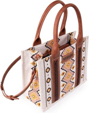 Tote Bag Western Purses for Women Shoulder Boho Aztec Handbags <div class="a-expander-content a-expander-partial-collapse-content" style="padding-bottom: 20px;" aria-expanded="false"> <h3 class="product-facts-title">Product details</h3> <div class="a-fixed-left-grid product-facts-detail"> <div class="a-fixed-left-grid-inner" style="padding-left: 140px;"> <div class="a-fixed-left-grid-col a-col-left" style="width: 140px; margin-left: -140px; float: left;"><span style="font-weight: 600;"> <span class="a-color-base">Fabric type</span> </span></div> <div class="a-fixed-left-grid-col a-col-right" style="padding-left: 6%; float: left;"><span style="font-weight: 400;"> <span class="a-color-base">Canvas Cotton</span> </span></div> </div> </div> <div class="a-fixed-left-grid product-facts-detail"> <div class="a-fixed-left-grid-inner" style="padding-left: 140px;"> <div class="a-fixed-left-grid-col a-col-left" style="width: 140px; margin-left: -140px; float: left;"><span style="font-weight: 600;"> <span class="a-color-base">Origin</span> </span></div> <div class="a-fixed-left-grid-col a-col-right" style="padding-left: 6%; float: left;"><span style="font-weight: 400;"> <span class="a-color-base">Imported</span> </span></div> </div> </div> <div class="a-fixed-left-grid product-facts-detail"> <div class="a-fixed-left-grid-inner" style="padding-left: 140px;"> <div class="a-fixed-left-grid-col a-col-left" style="width: 140px; margin-left: -140px; float: left;"><span style="font-weight: 600;"> <span class="a-color-base">Outer material</span> </span></div> <div class="a-fixed-left-grid-col a-col-right" style="padding-left: 6%; float: left;"><span style="font-weight: 400;"> <span class="a-color-base">Canvas</span> </span></div> </div> </div> <div class="a-fixed-left-grid product-facts-detail"> <div class="a-fixed-left-grid-inner" style="padding-left: 140px;"> <div class="a-fixed-left-grid-col a-col-left" style="width: 140px; margin-left: -140px; float: left;"><span style="font-weight: 600;"> <span class="a-color-base">Inner material</span> </span></div> <div class="a-fixed-left-grid-col a-col-right" style="padding-left: 6%; float: left;"><span style="font-weight: 400;"> <span class="a-color-base">Polyester</span> </span></div> </div> </div> <hr class="a-spacing-base a-spacing-top-base a-divider-normal" aria-hidden="true" /> <h3 class="product-facts-title">About this item</h3> <ul class="a-unordered-list a-vertical a-spacing-small"> <li><span class="a-list-item a-size-base a-color-base">A subtle but elegant tote bag for women by Montana West.</span></li> </ul> <ul class="a-unordered-list a-vertical a-spacing-small"> <li><span class="a-list-item a-size-base a-color-base">Wrangler canvas shoulder purses have a different feel and a different flair.</span></li> </ul> <ul class="a-unordered-list a-vertical a-spacing-small"> <li><span class="a-list-item a-size-base a-color-base">We designed an Aztec style around this tote bag. Montana west brings a unique and cool woman with your wrangler jeans.</span></li> </ul> <ul class="a-unordered-list a-vertical a-spacing-small"> <li><span class="a-list-item a-size-base a-color-base">Vintage hand-woven southwest lacing design, specially designed for women with ordinary lifestyle.</span></li> </ul> <ul class="a-unordered-list a-vertical a-spacing-small"> <li><span class="a-list-item a-size-base a-color-base">Wrangler Purse with top zipper closure, inside zippered compartments, has 2 open pockets and 2 zippered pockets.</span></li> </ul> <ul class="a-unordered-list a-vertical a-spacing-small"> <li><span class="a-list-item a-size-base a-color-base">Measured 17.5" X 12.5" X 5"</span></li> </ul> </div>