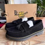 Dr Martens Adrian Mono Loafers Suede Black Tassels Boho EH
