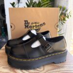 Dr. Martens Women's Bethan Mary Jane Shoes Bethan Polished Smooth Leather Platform