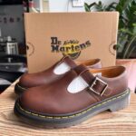 Dr. Martens Polley 8065 T-Bar Regency Leather Mary Jane Shoes Whiskey Regency Calf